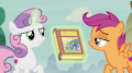 wiki:scootaloo_raises_a_teasing_brow_at_sweetie_belle_s7e8.png